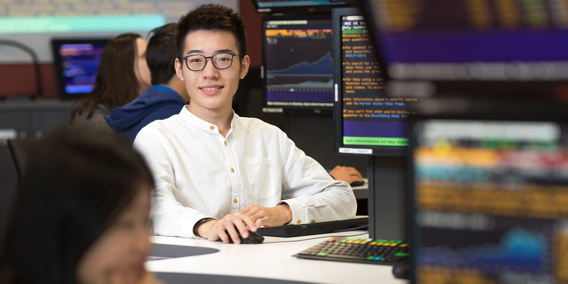 Student working on a computer