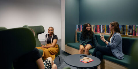 Students sitting and talking together