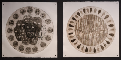 Image: Brett Nannup, Plate 1 - 2, 2024, intaglio print, ink on paper, 63 x 63cm.