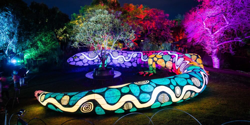 Snake art installation