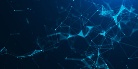 Abstract blue digital background. Big data visualization. Science background. Big data complex with compounds.