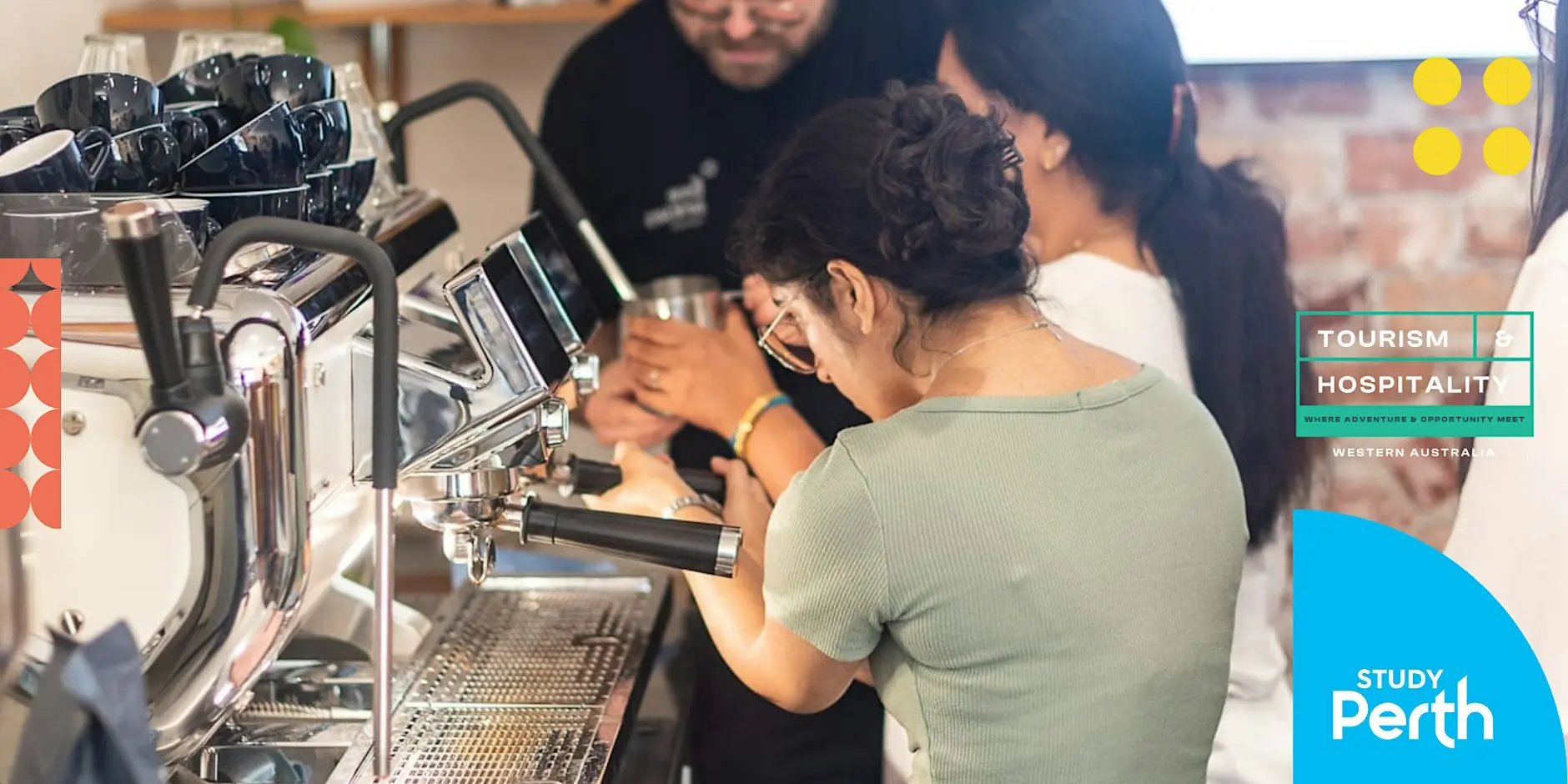 Image of students making coffee